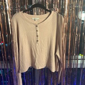 Lightly used salmon long sleeve with buttons size Large